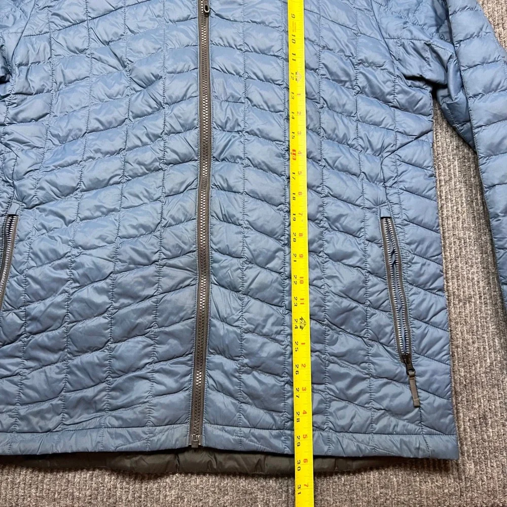 The North Face Thermoball Jacket Mens XL Light Blue Full Zip Puffer Primaloft